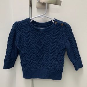 Baby Gap dark blue cable knit sweater - size 6-12 months